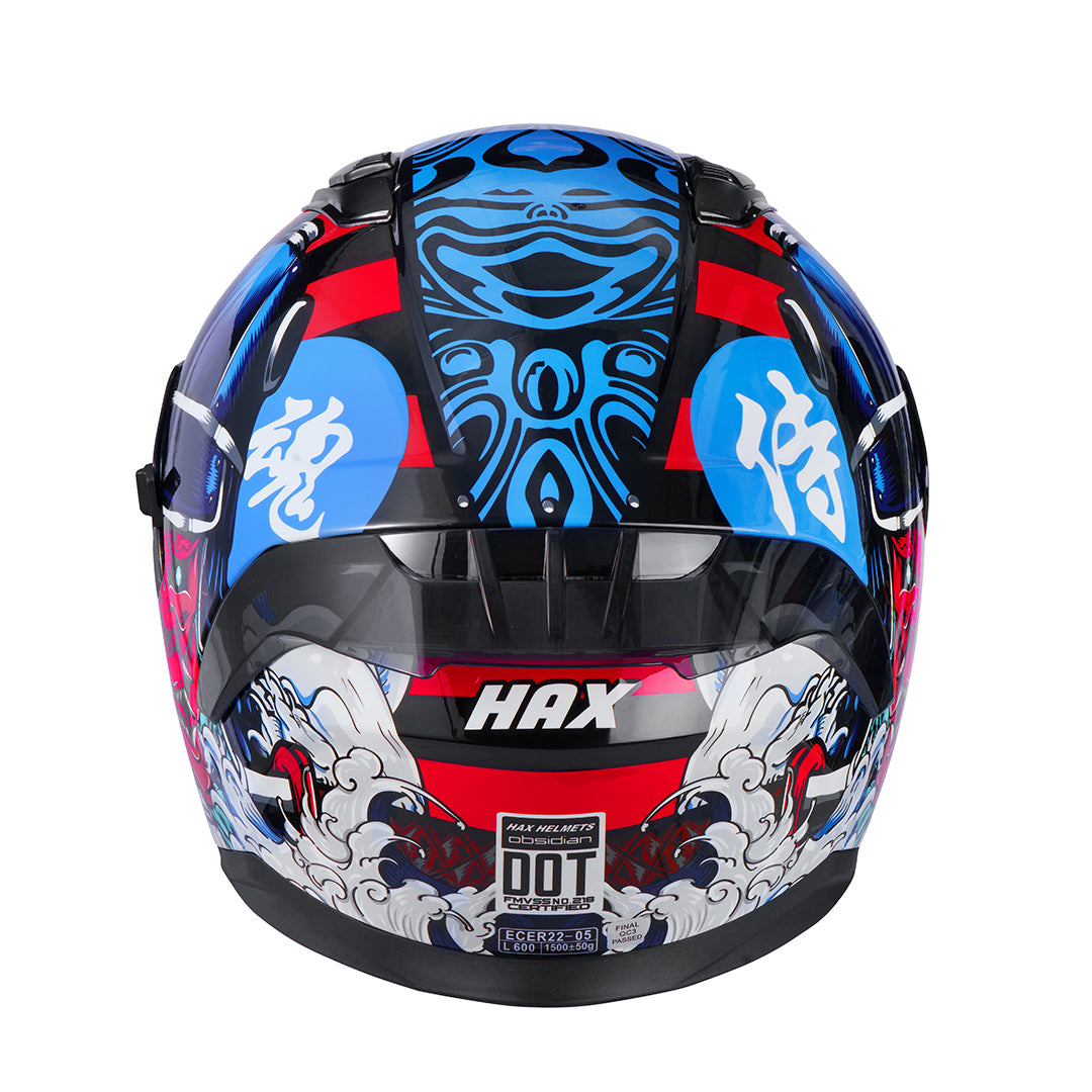 blue motorcycle helmets