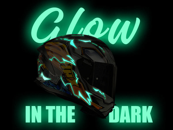 HAX Force Full Face Motorcycle Helmet Thunder Orange Glow in the Dark