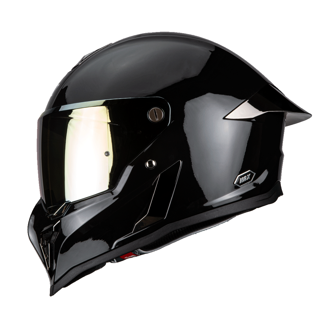 does hax make good motorcycle helmets HAX Full Face Motorcycle Helmet Gloss Black M