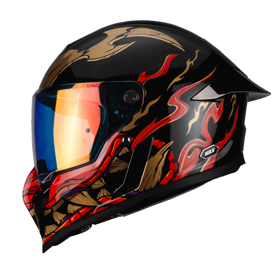 HAX Black Pearl Full Face Motorcycle Helmet Shogun XXL