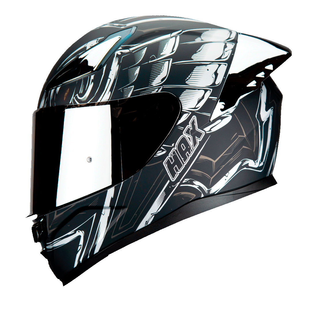 bat motorcycle helmets HAX Onix Full Face Motorcycle Helmets Silver Rapha L