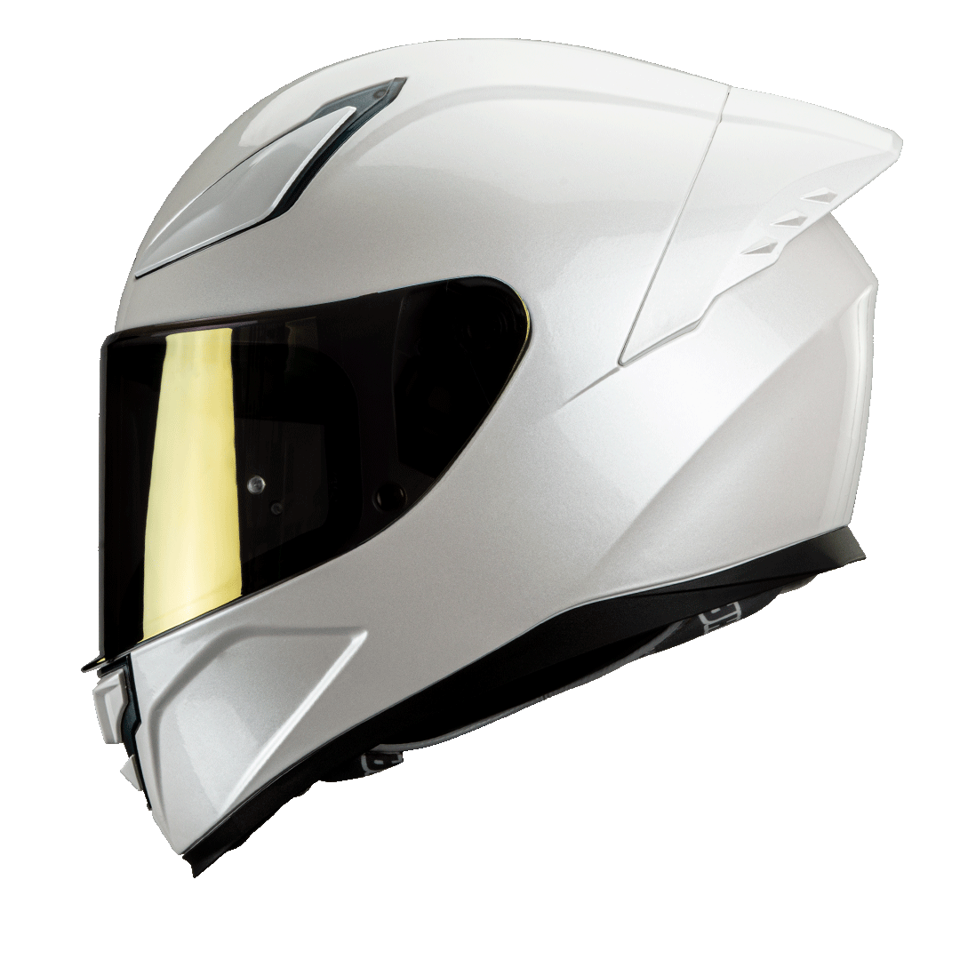 HAX Onix Full Face Motorcycle Helmets Pearl White XL