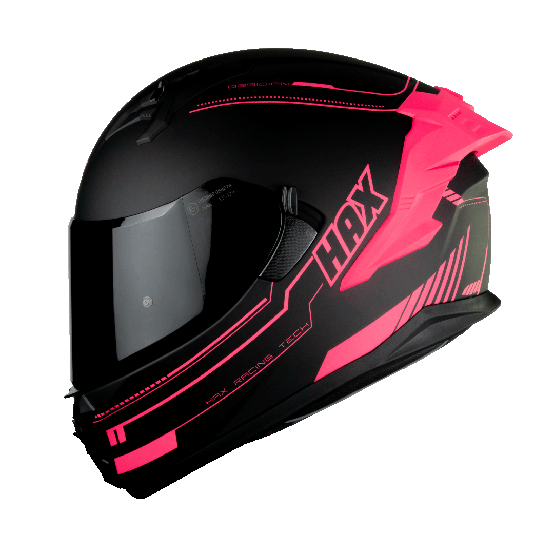 HAX Obsidian PRO Motorcycle Helmet Matte Black Pink M HAX Obsidian PRO Motorcycle Helmet Matte Black Pink M