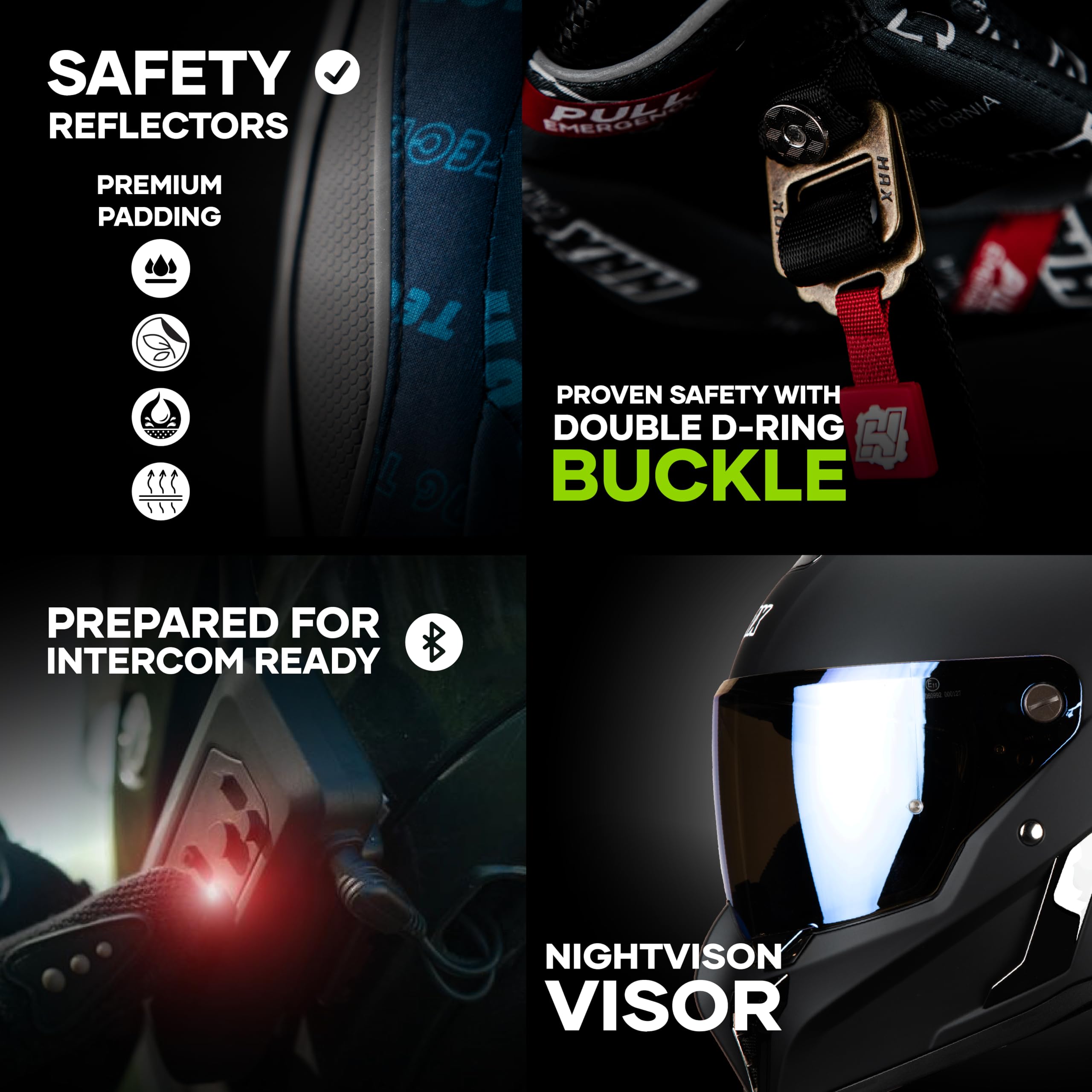 HAX Full Face Adult Motorcycle Helmets