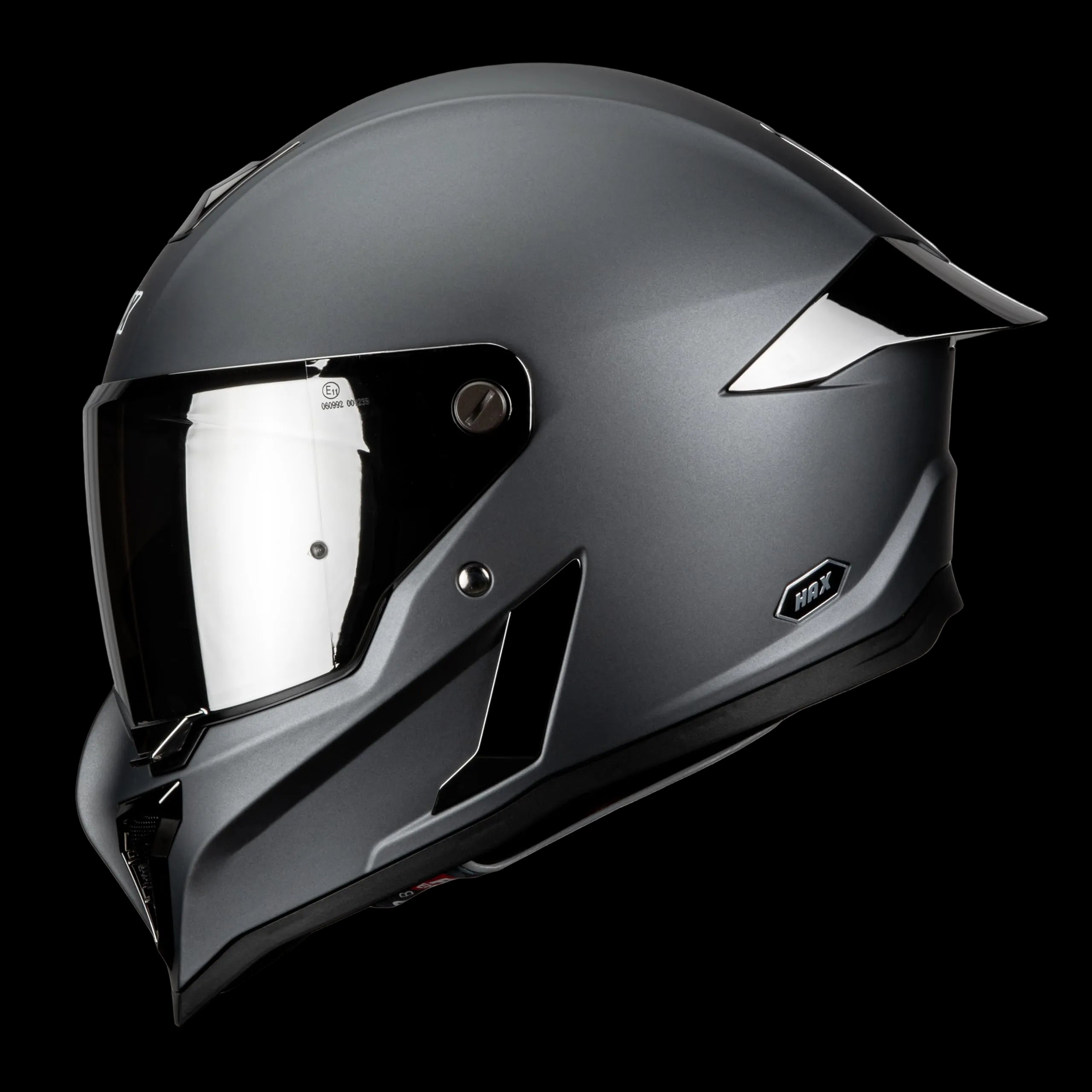 HAX Black Pearl Full Face Motorcycle Helmet Gun Metal