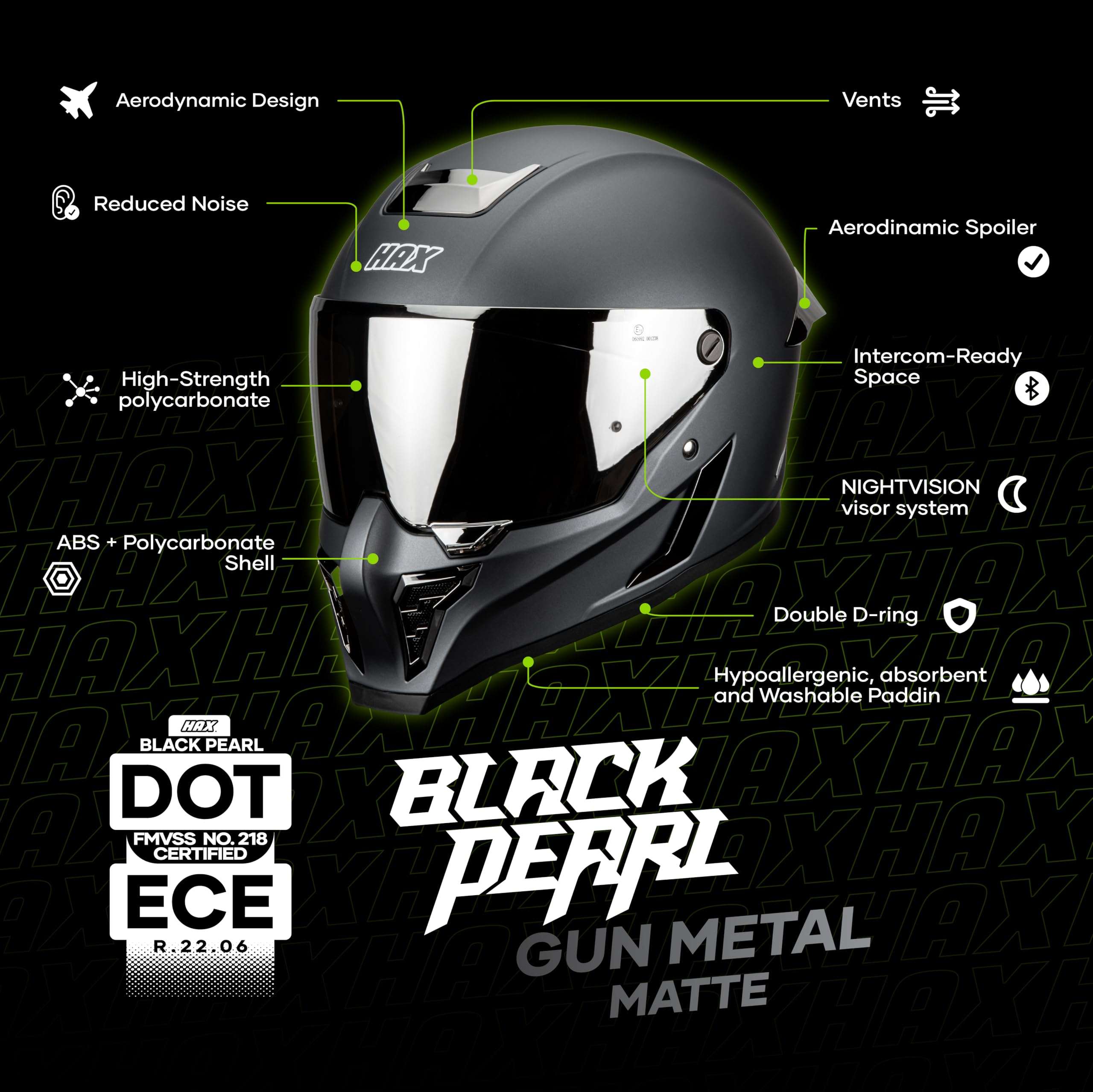 HAX Full Face Adult Motorcycle Helmets
