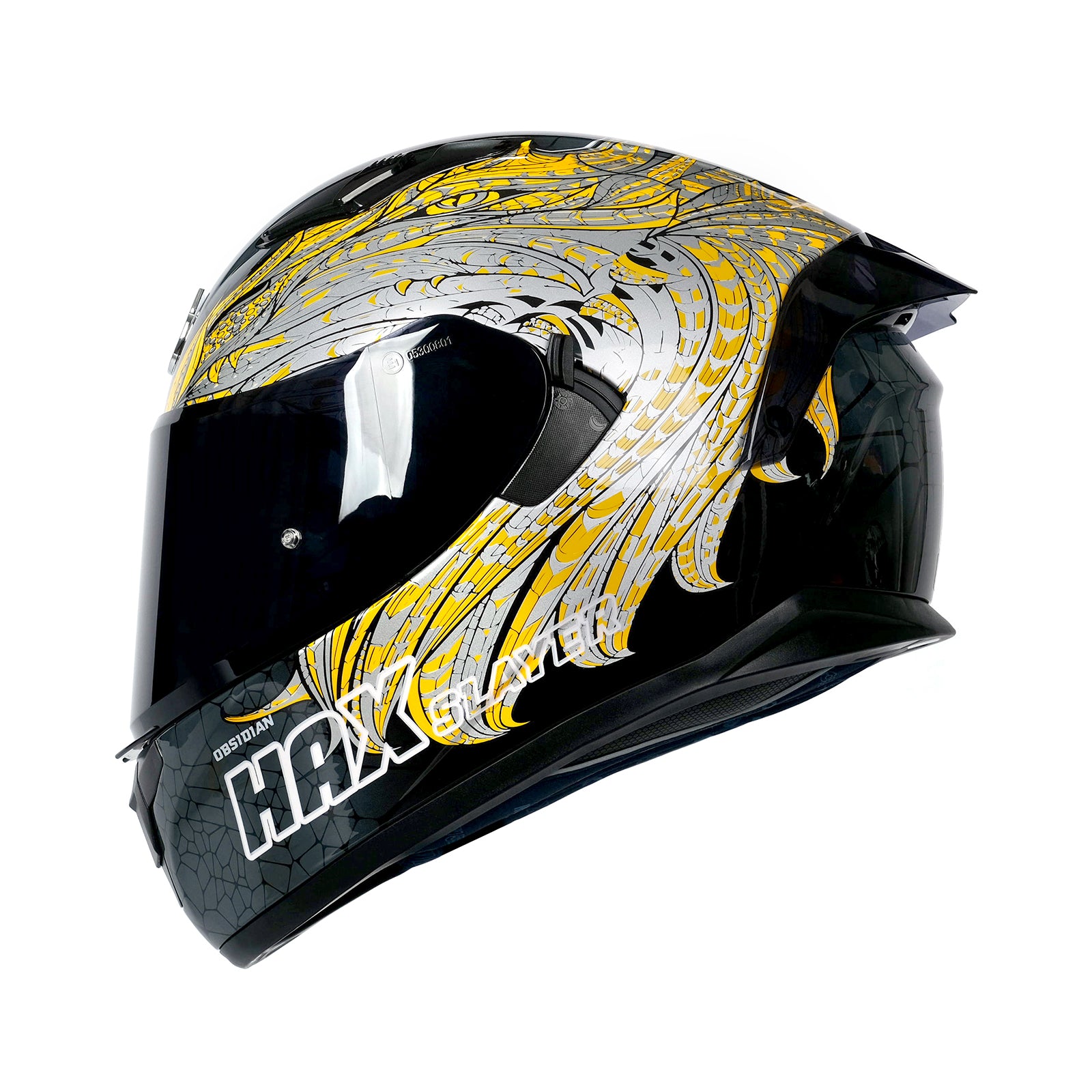 gold motorcycle helmet