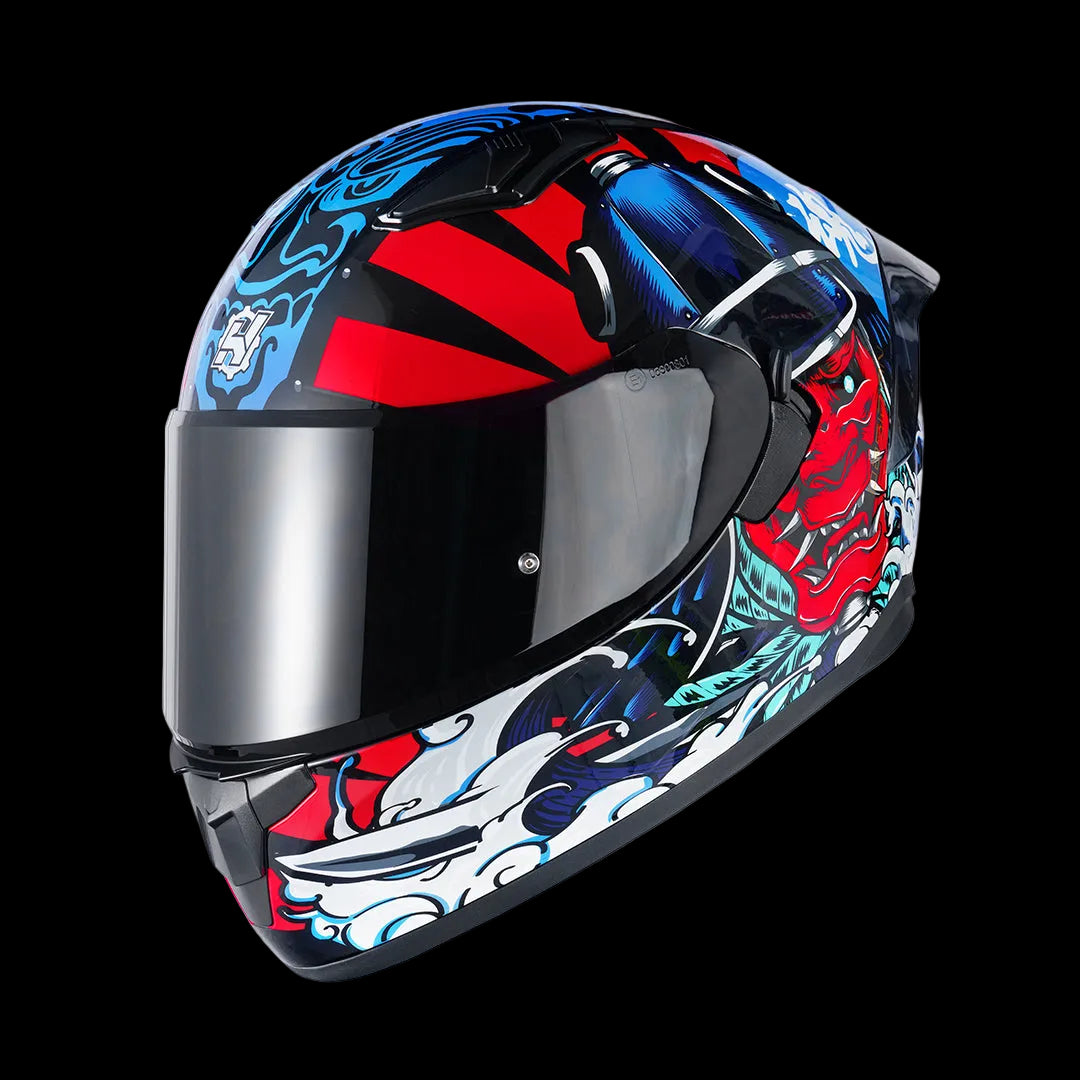 Samurai Red Motorcycle Helmet