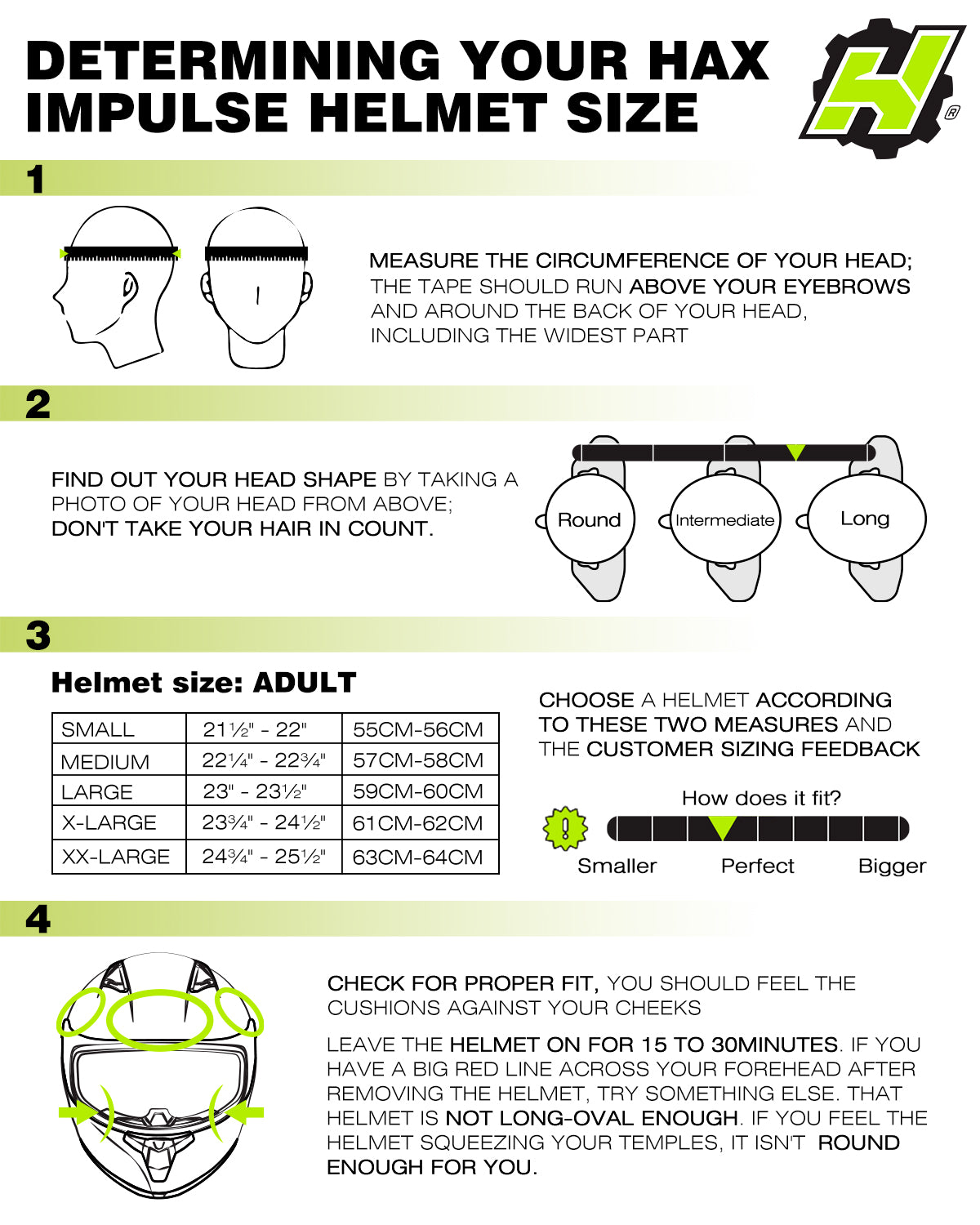 Motorcycle Helmet Size Chart