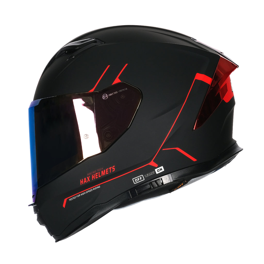 Matte Black Red Motorcycle Helmet1