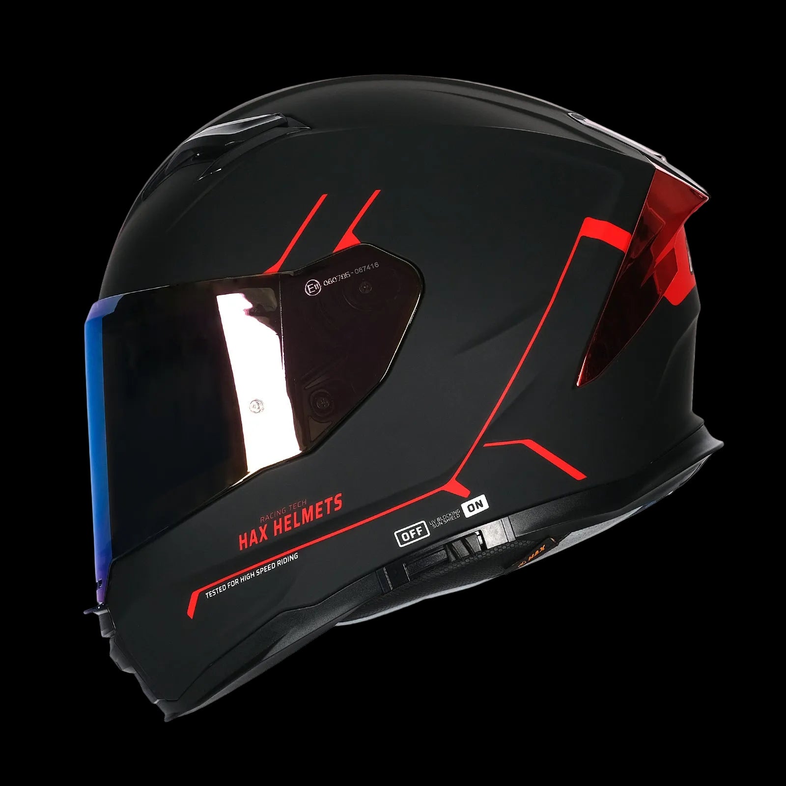 HAX Force Motorcycle Helmet Blade Black Matte Red M
