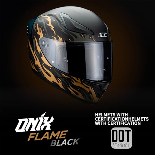 HAX Onix Full Face Motorcycle Helmets with Pinlock Ready DOT Approved