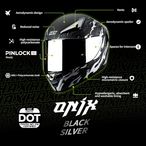 HAX Onix Full Face Motorcycle Helmets with Pinlock
