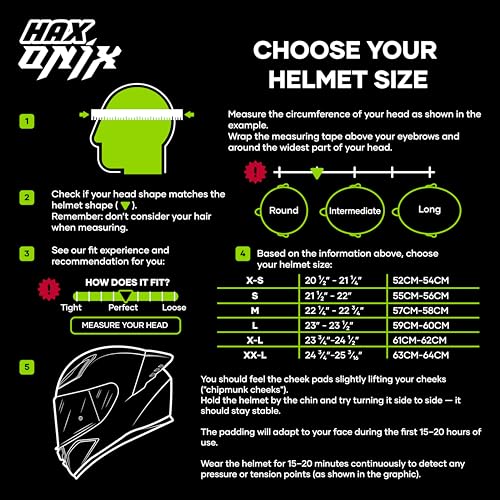 HAX Onix Full Face Motorcycle Helmets for Men