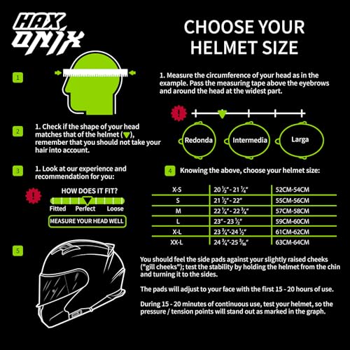 HAX Onix Full Face Motorcycle Helmets with Pinlock Ready DOT Approved