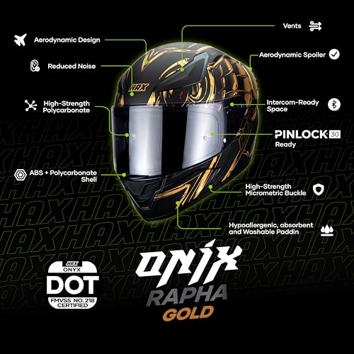 HAX Onix Full Face Motorcycle Helmets for Men
