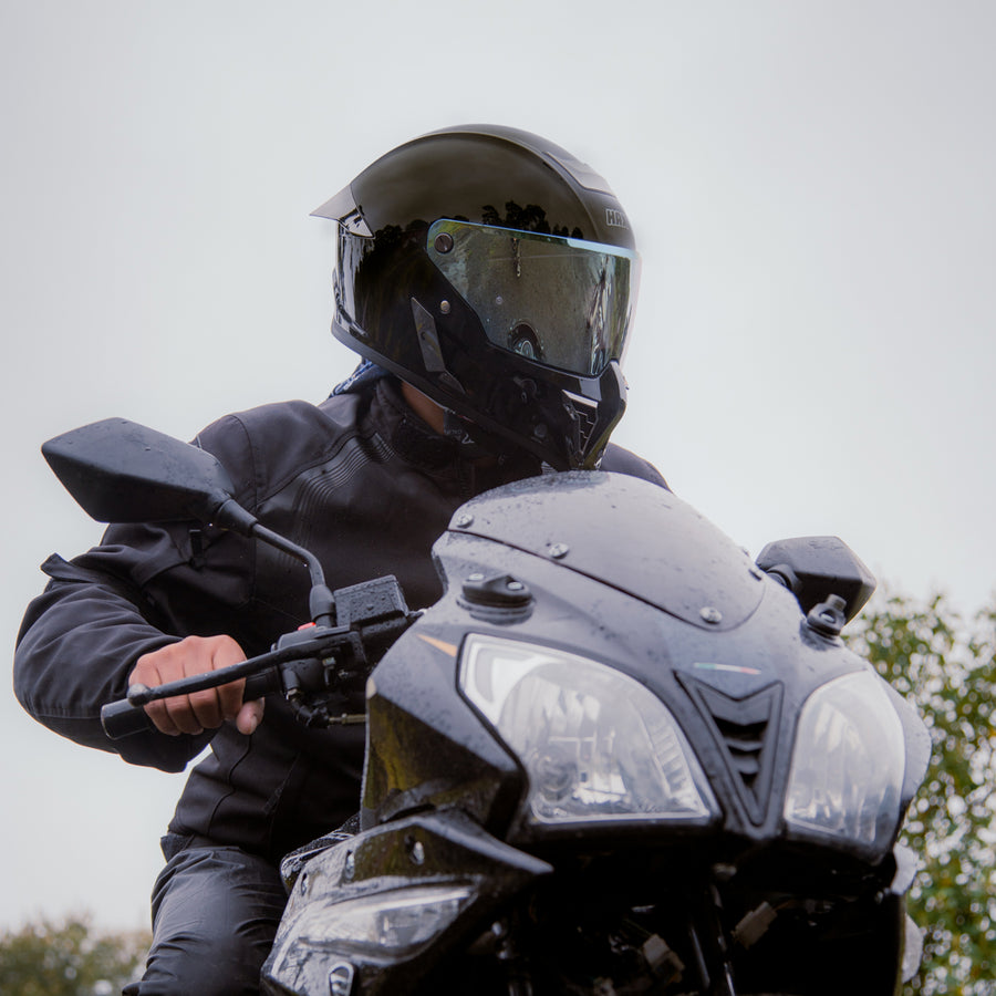 HAX Full Face Motorcycle Helmet Gloss Black - alternate