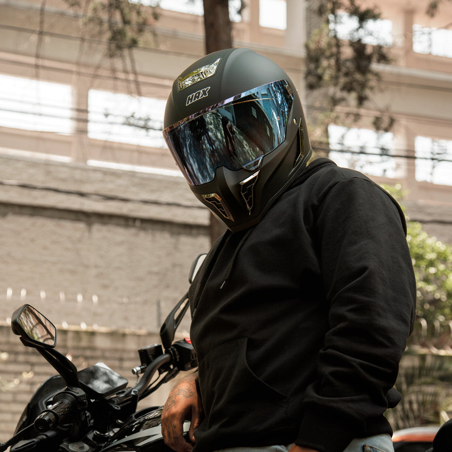 HAX Full Face Motorcycle Helmet Matte Black - alternate