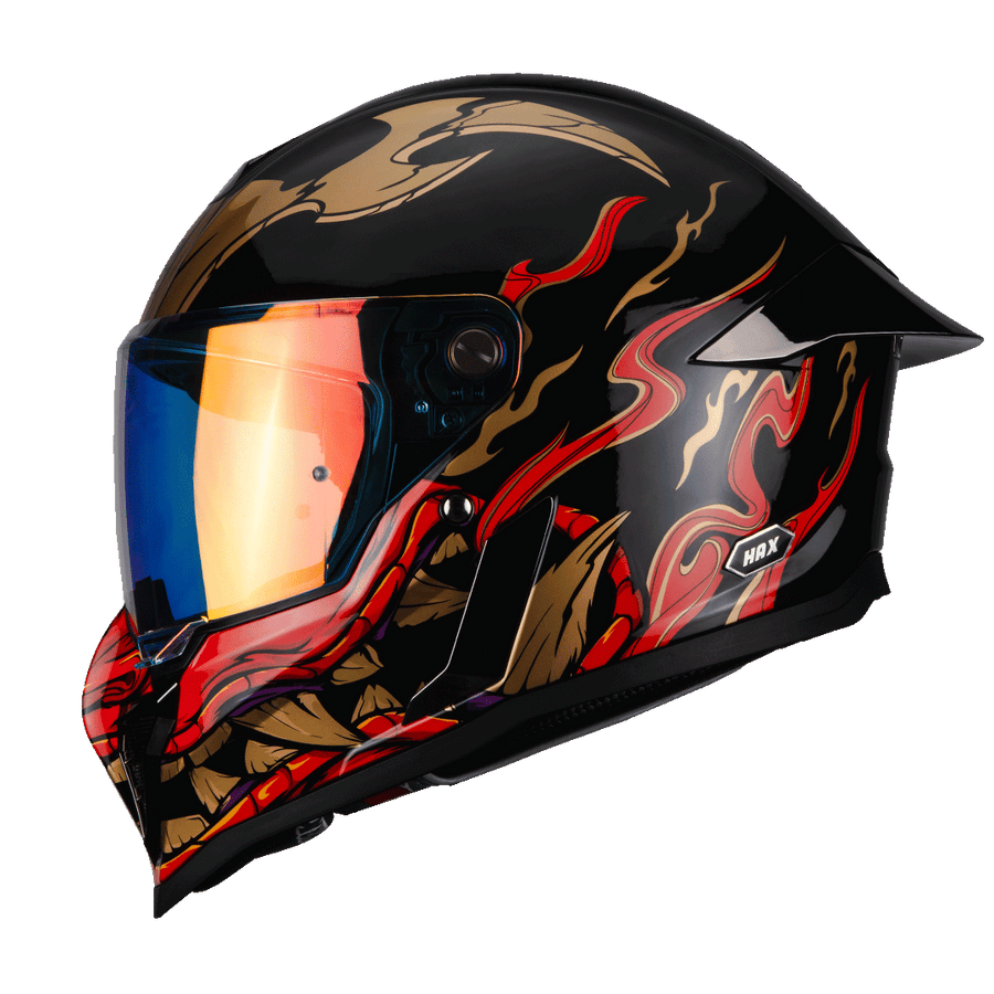 HAX Black Pearl Full Face Motorcycle Helmet  Shogun