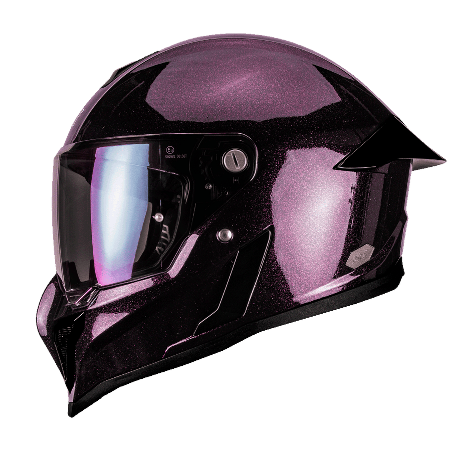 HAX Black Pearl Full Face Motorcycle Helmet Aurora Wine