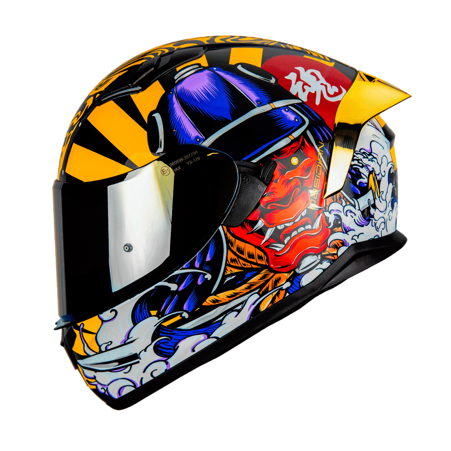 Samurai Gold Motorcycle Helmet