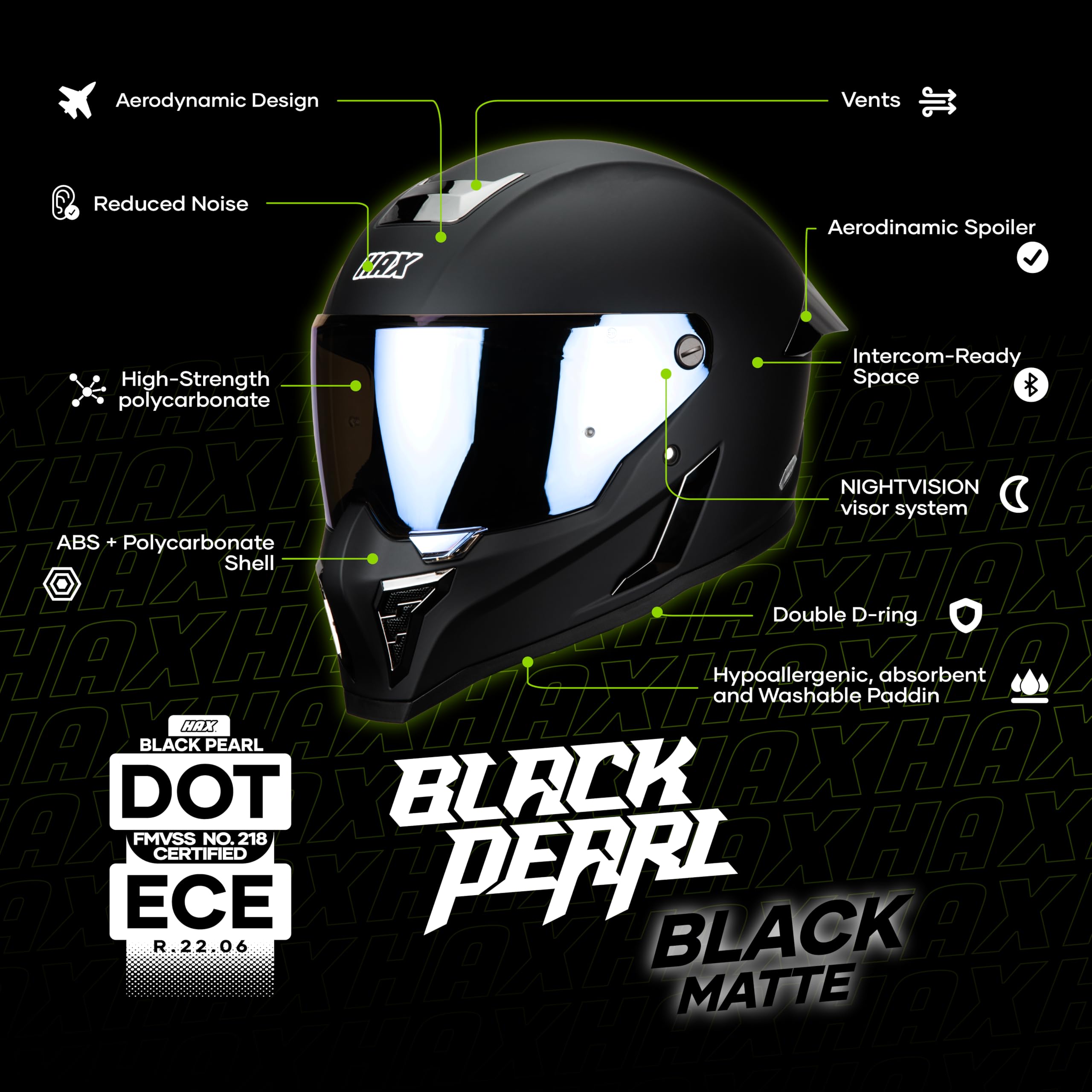 HAX Full Face Adult Motorcycle Helmets
