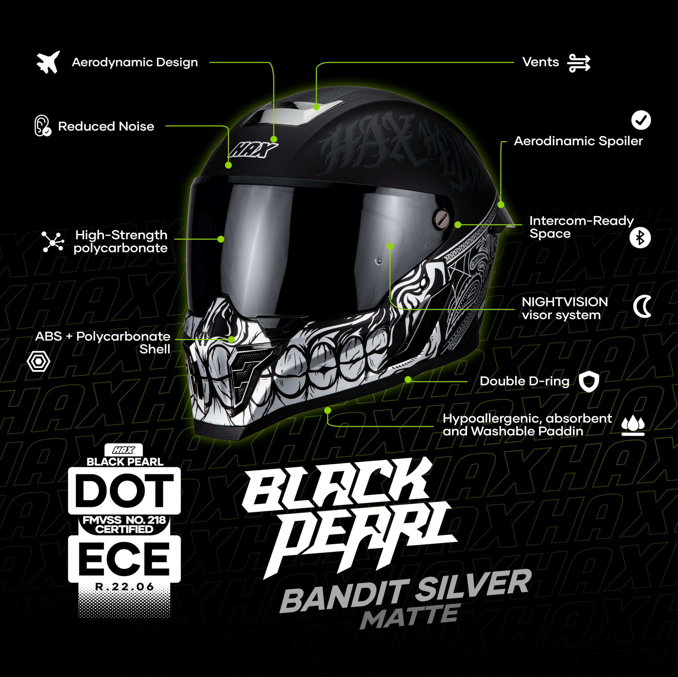 HAX Full Face Adult Motorcycle Helmets