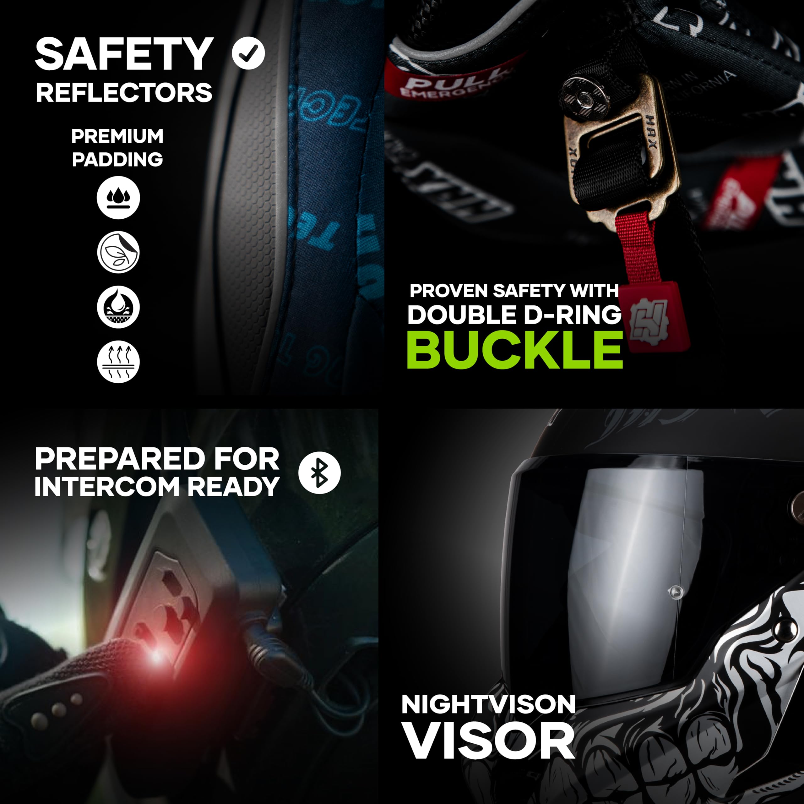 HAX Full Face Adult Motorcycle Helmets