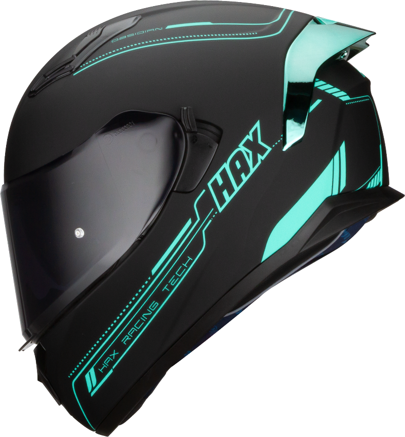 Matte Black Aqua Motorcycle Helmet - alternate