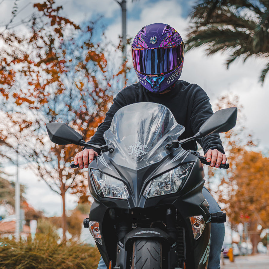 Slayer Purple Pro Motorcycle Helmet - alternate