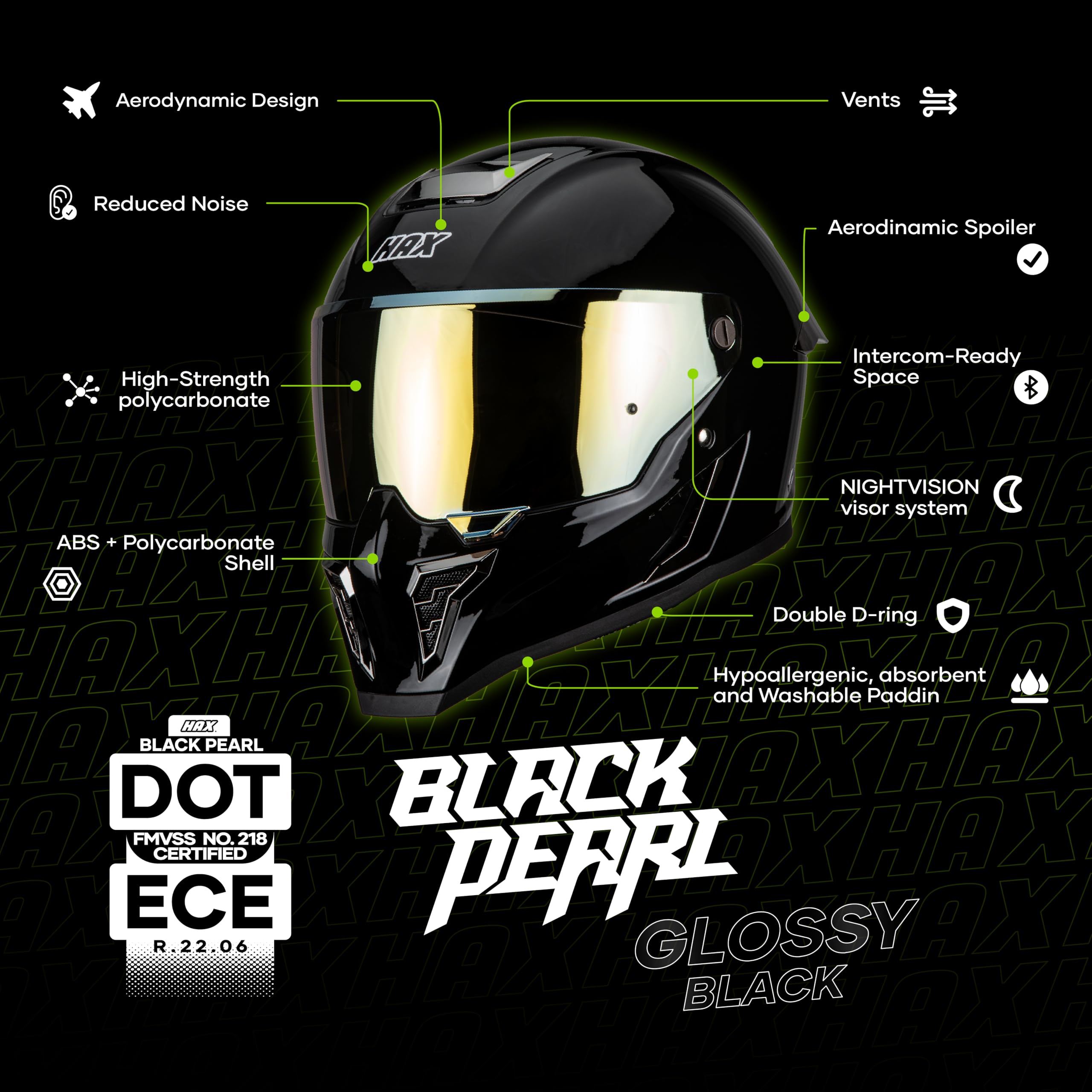 HAX Full Face Adult Motorcycle Helmets