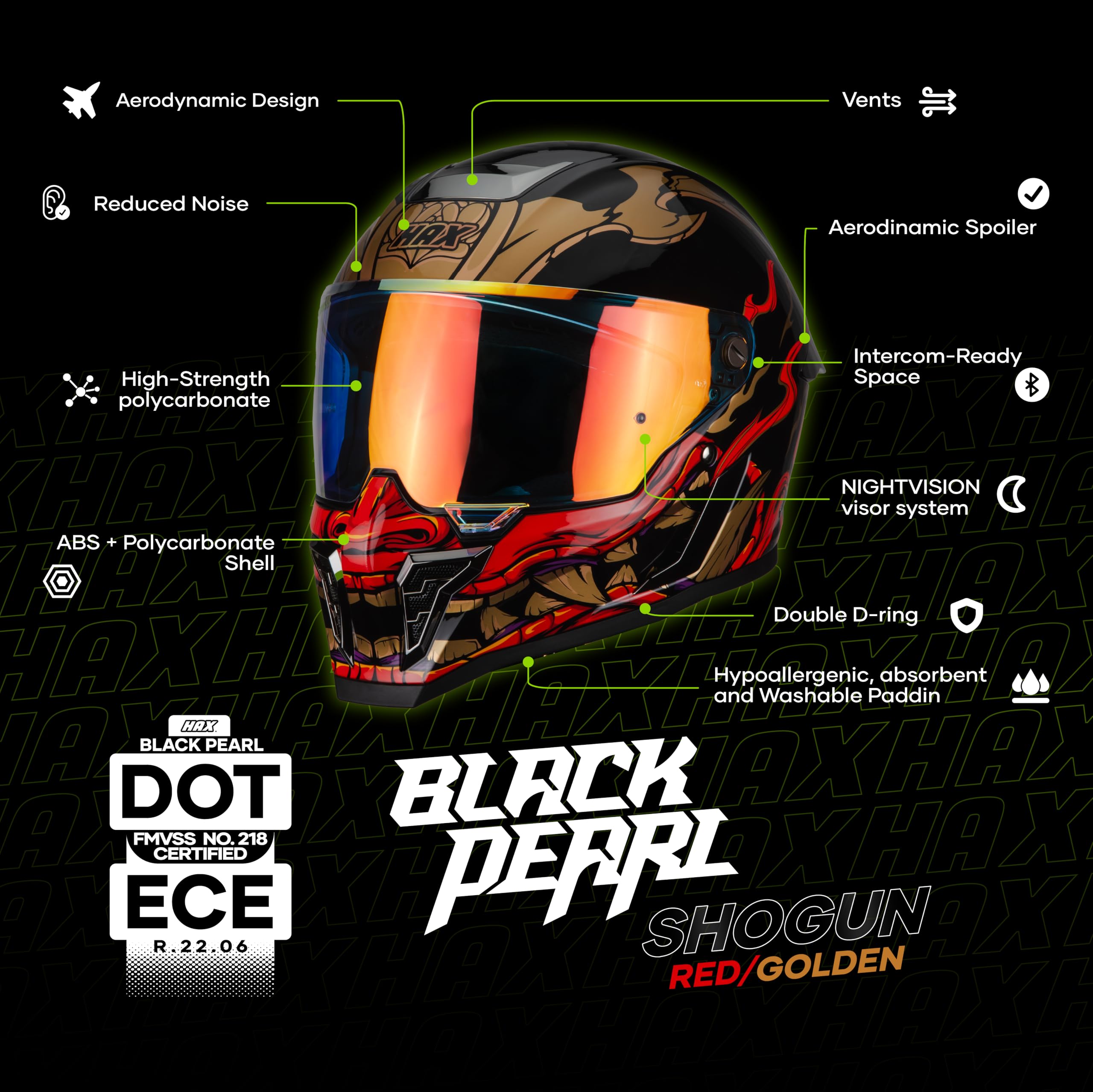 HAX Full Face Adult Motorcycle Helmets
