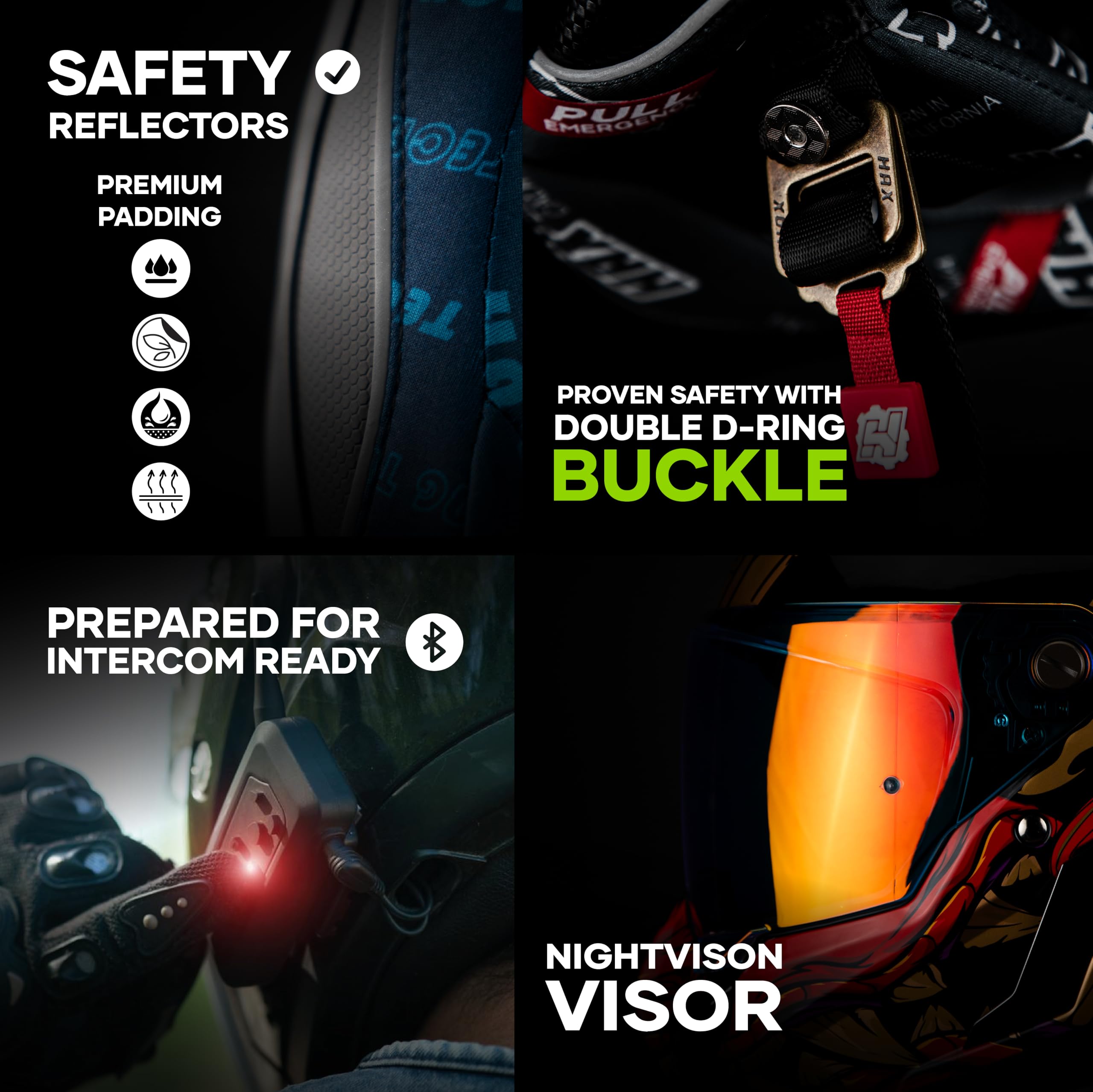 HAX Full Face Adult Motorcycle Helmets