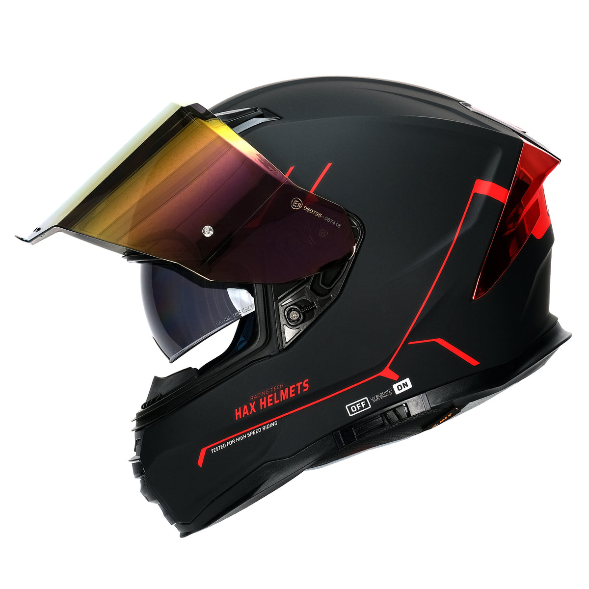 Red Helmate Matte Black Red Motorcycle Helmet