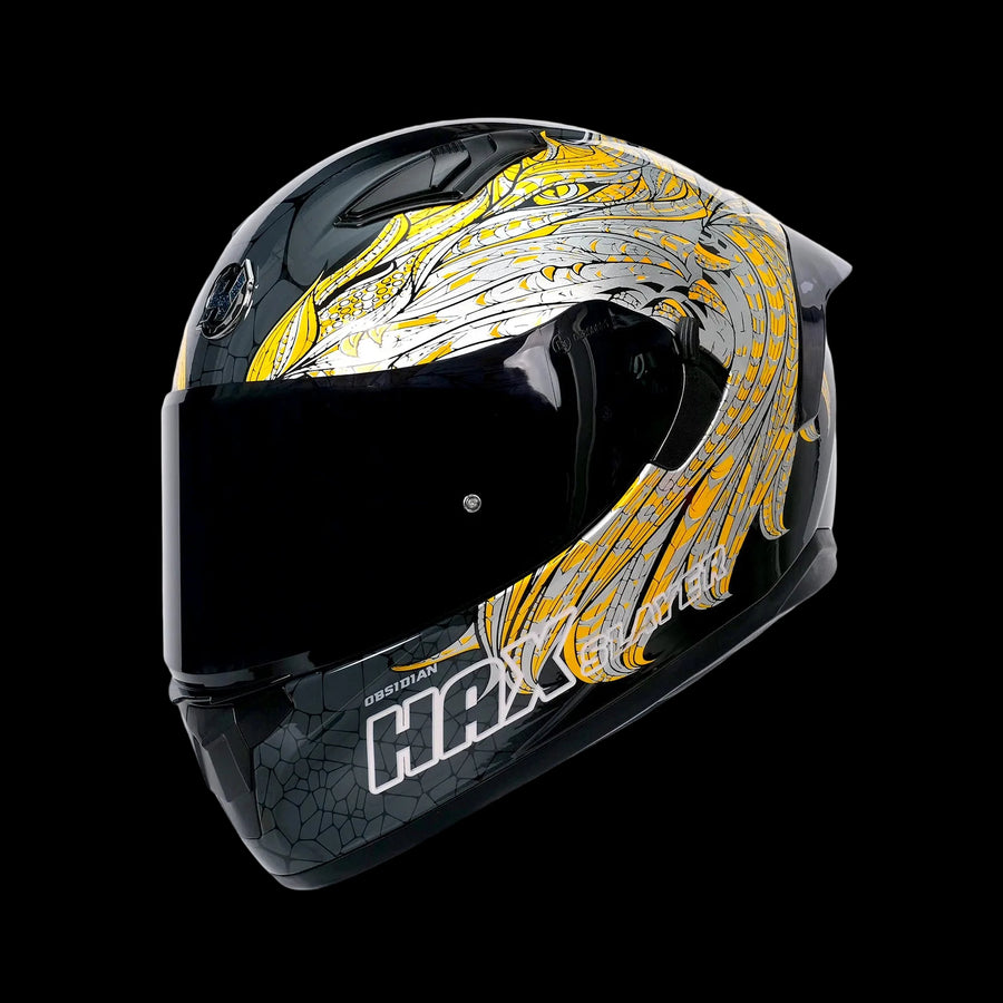 Alebrije Dragon Slayer Golden Motorcycle Helmet - alternate