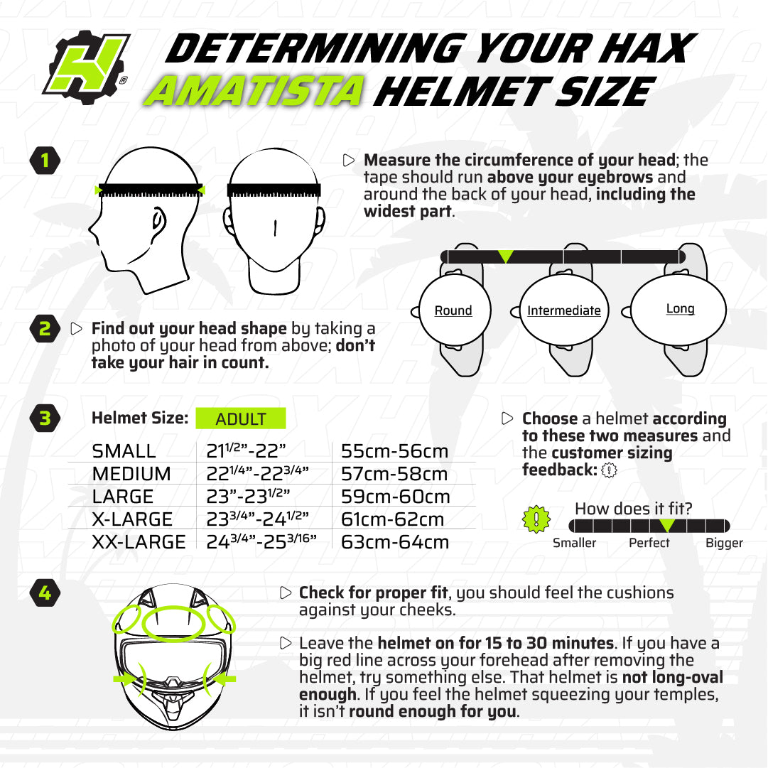 modular motorcycle helmets Size Chart