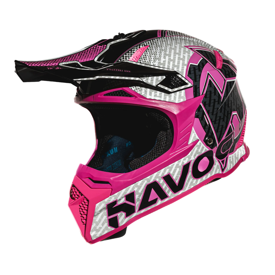 HAX Havoc Motorcycle Helmet  Pink Gloss - alternate