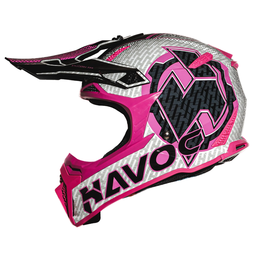 HAX Havoc Motorcycle Helmet  Pink Gloss
