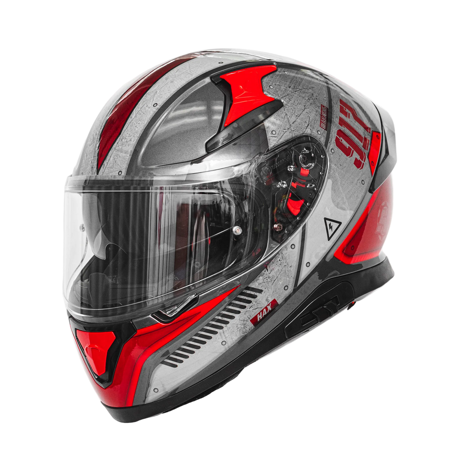 Droid Red Motorcycle Helmet - alternate
