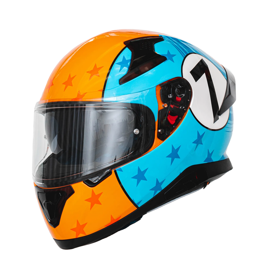 Gulf Livery Motorcycle Helmet - alternate