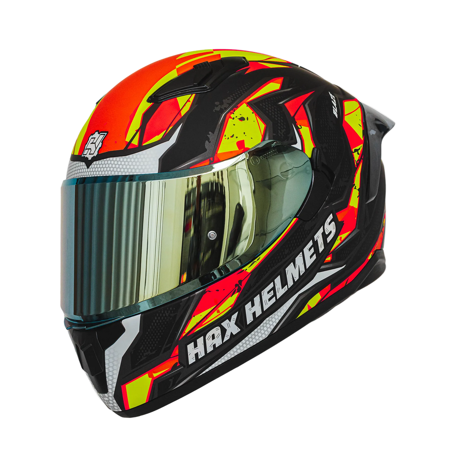 Blaze Orange Motorcycle Helmet - alternate