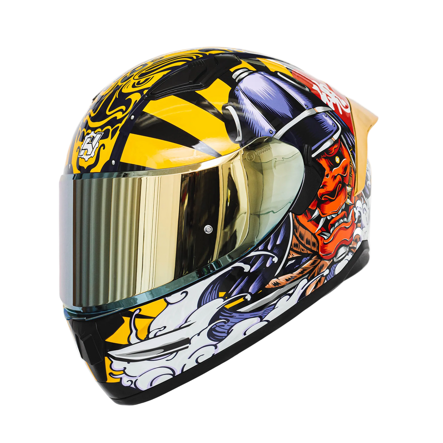 Samurai Gold Motorcycle Helmet - alternate