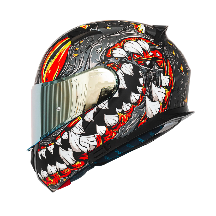 Mutant Grey Motorcycle Helmet