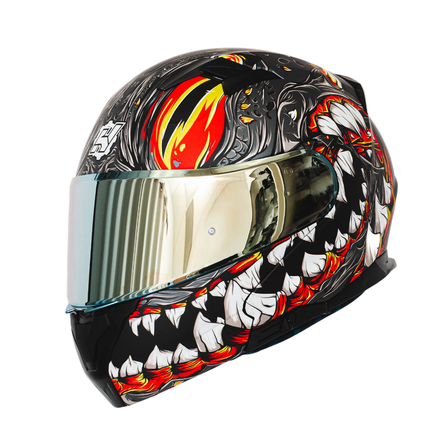 Mutant Grey Motorcycle Helmet - alternate