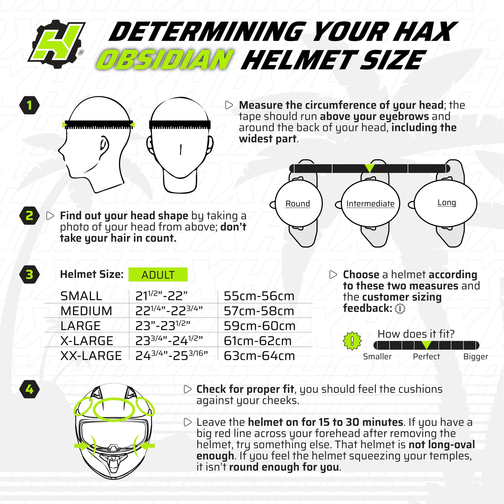 Motorcycle Helmet Size Chart