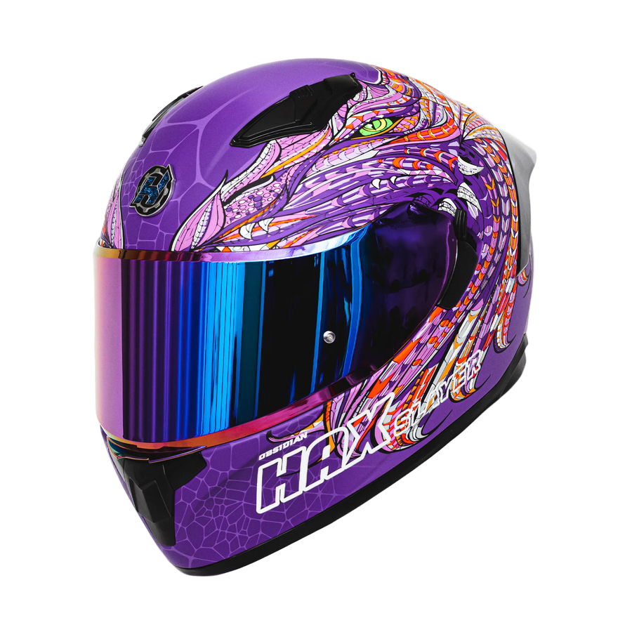 Alebrije Dragon Slayer Purple Motorcycle Helmet - alternate